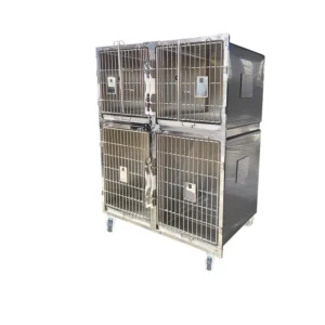 Modern Three-Layer Stainless Steel Pet Cage with Solid Pattern Eco-friendly Indoor Kennel for Small Breeds Dogs Button Closure