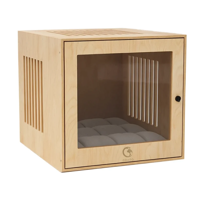 Modern Wooden Pet House Luxury Pet Kennel Solid Wood Indoor Dog Crate Eco Friendly Sustainable Durable Easy Clean
