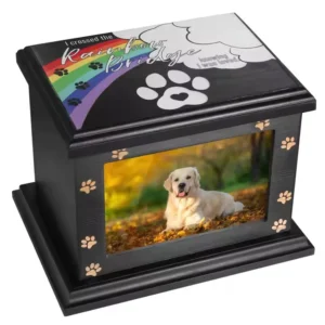 Modern Wooden Pet Memorial Urn Funeral Casket for Dogs with Ashes Unique Pet Memorials