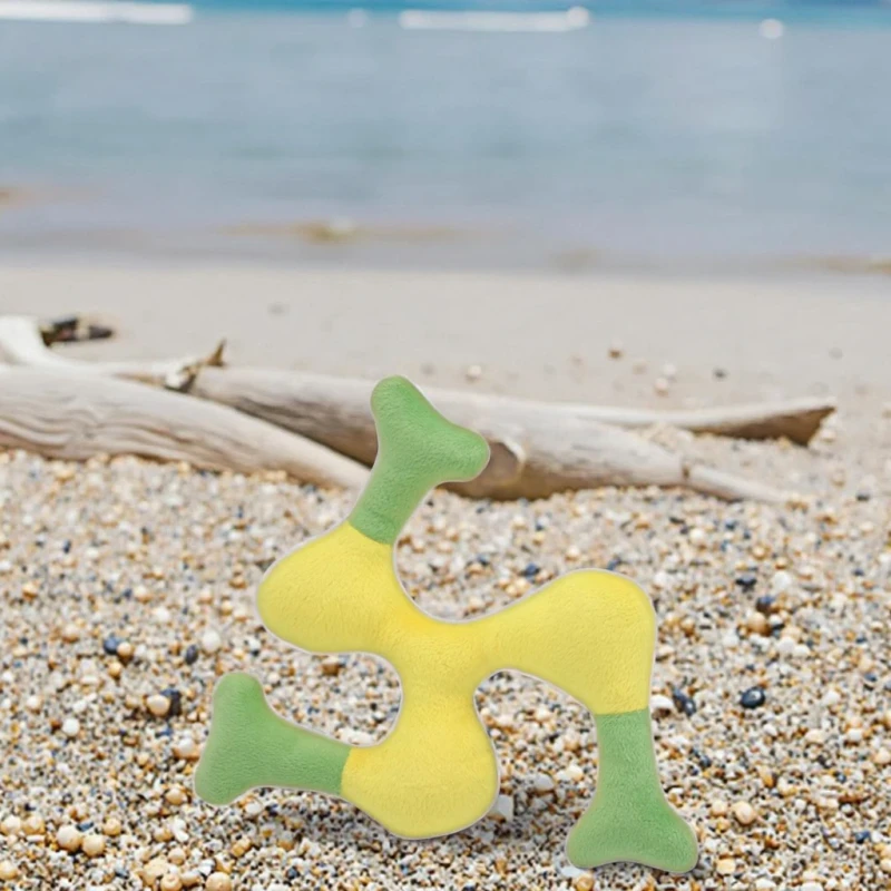 Most Popular Funny Boomerang Design Pet Interactive Plush Toys Squeak Chew Breathable Sandwich Mesh Flyer Dog Toys