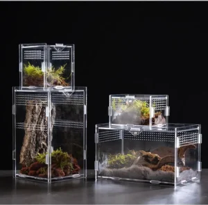 Muilt-sizes Acrylic Reptile Enclosure Breeding Box Terrarium Cage for Frog Spider Insect Acrylic Reptile Cage
