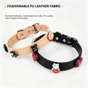 Multi Color Optional Cute 3D Cartoon Decor Pet Collar Durable Metal Fastener Adjustable Puppy Accessory Pet Collars
