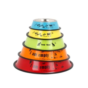 Multi Color Stainless Steel Pet Bowl Durable Metal with Anti Skid Rubber Base Eco Friendly Dog Feeding Bowl Rust Resistant