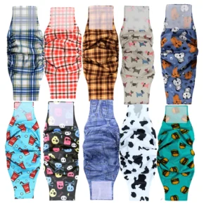 Multi Colors Customized Pet Diapers Male Dog Small Animals Reuse Nappies Polyester XS XL Puppy Training Washable Diapers