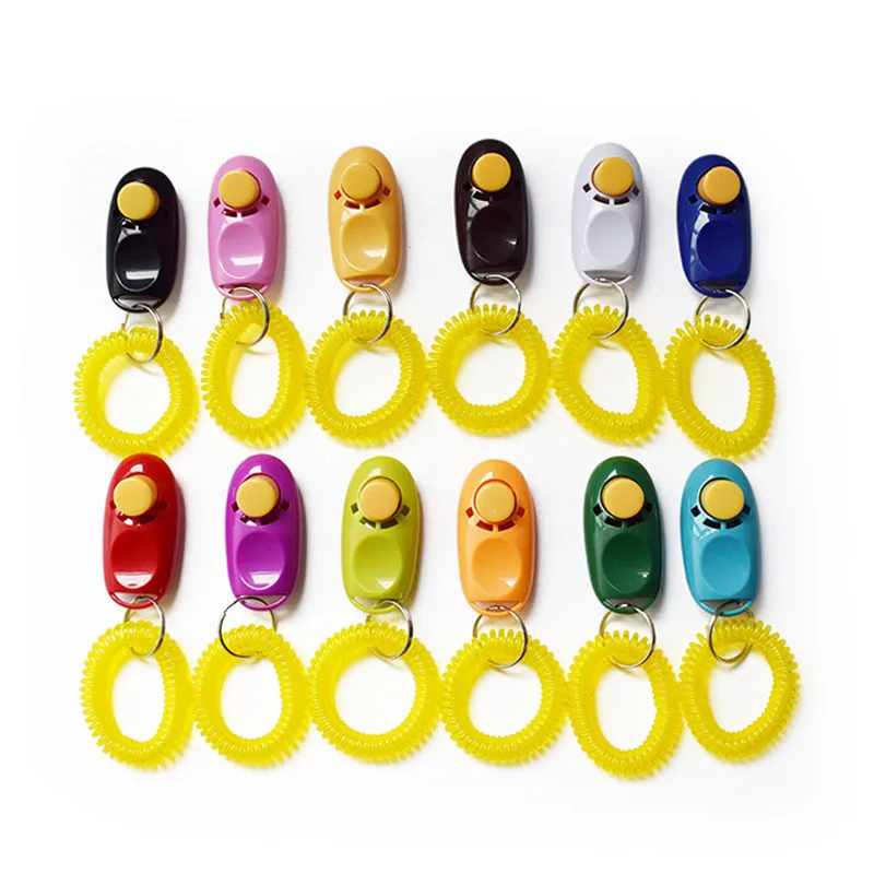Multi Colors Finger Dog Training Clicker with Wrist Strap