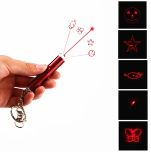 Multi Function 5 Shapes Creative Pet LED Pointer Keychain Funny Pen Interactive Cat Laser Toy