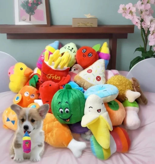 Multi Function Interactive Funny Chew Ball Toy for Dogs Cats Cute Design Ring Bells Plush Velvet Rope Small Cartoon Pattern