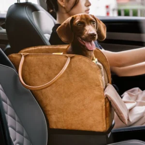 Multi-Functional Portable Premium Leather Pet Travel Carriers Bag for Small Sized Pets Puppy Cat Car Seat Booster
