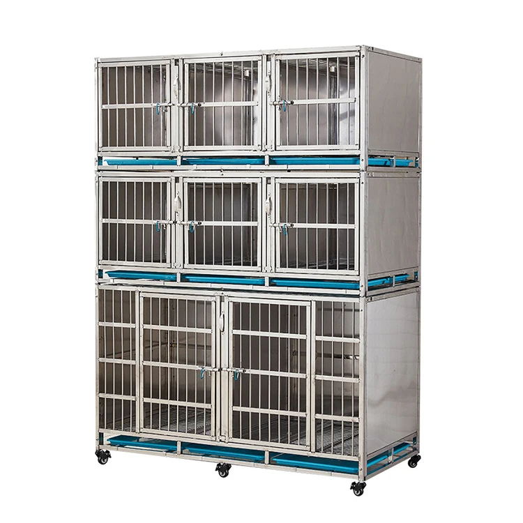 Multi Layer Stainless Steel Dog Cage Isolation Cage Inpatient Cage Display for Pet Hospital