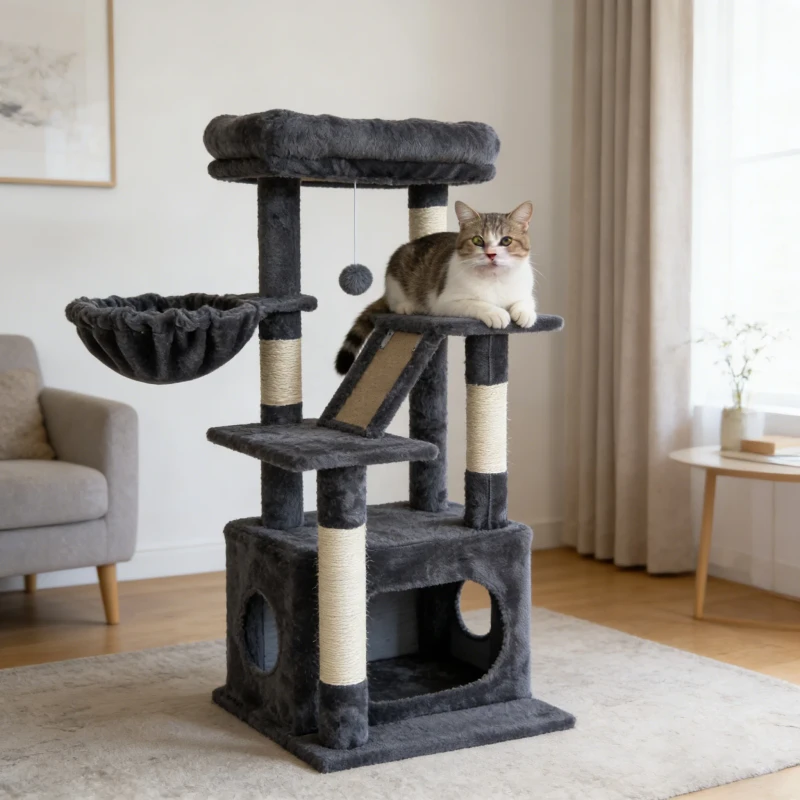 Multi Level Scratcher Pet Tower Cat Condo Luxury Cat Tree for Indoor