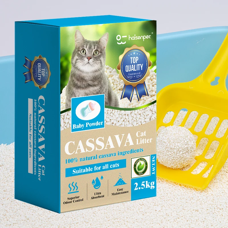 Multi Specification Cassava Cat Litter 6L 10L 20L Bulk Fast Clumping Low Dust Eco Friendly Export Grade Cat Litter