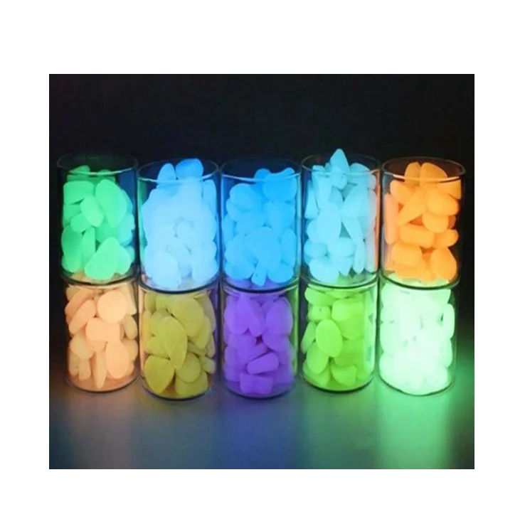 Multi-color Glow in the Dark Pebbles Super Lighting Yard Landscape Bike Way Path Aquarium Decor Fluorescent Stones Cobbles