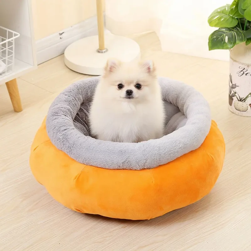 Multi-color Pet Bed Optional Winter Round Short Plush Dog Cat Bed Accessories Comfortable for Pet
