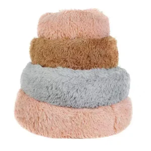 Multi color Pet Bed Soft Cat Donut Plush Cute Food Shaped Dog Bed