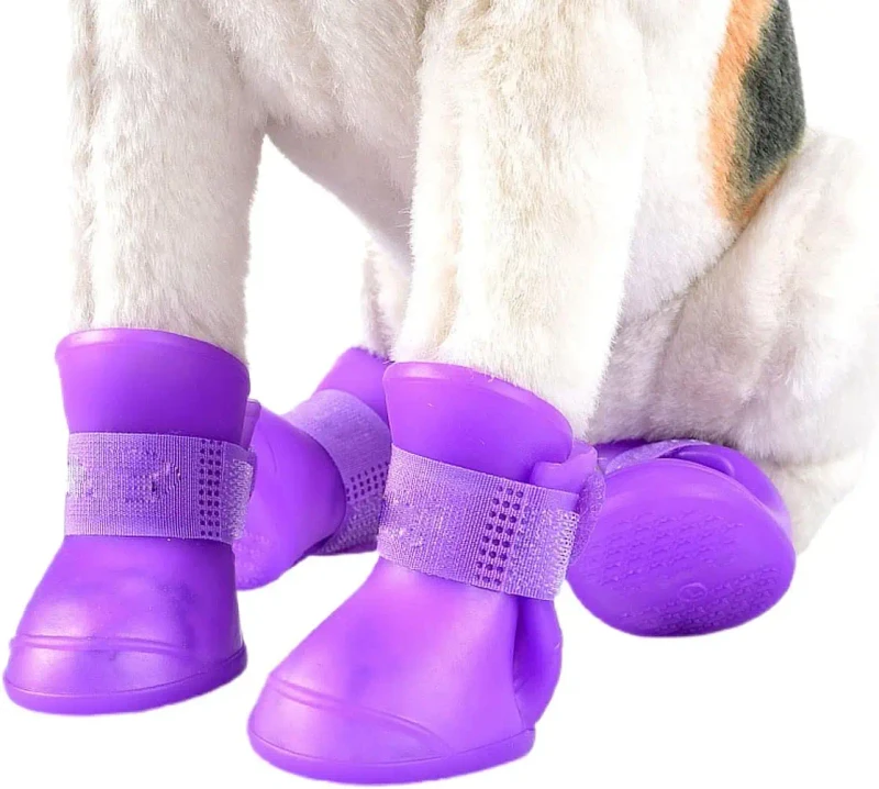 Multi-color Waterproof Silicone Boots Puppy Shoes Non-Slip Middle Small Dogs Pet Cat Rain Boots