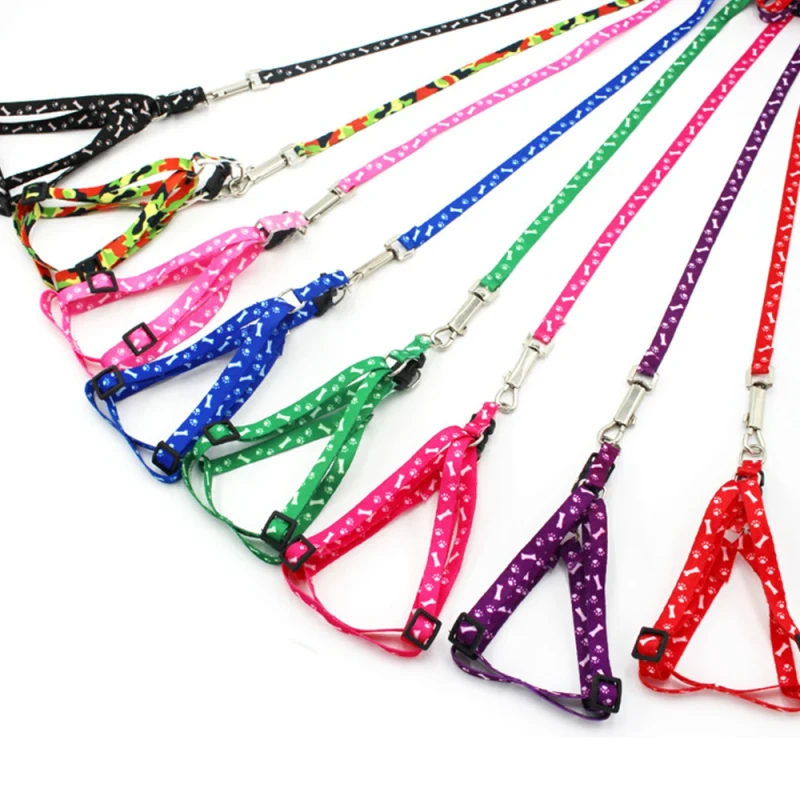 Multi-colors Small Dog Harness and Leash