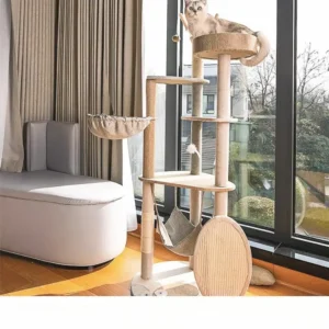 Multi function Large Modern Cat Tree Luxury Cat Climbing Frame Scratcher Wooden Trees Indoor Pet Cats