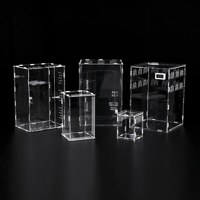 Multi sizes Acrylic Reptile Enclosure Breeding Box Terrarium Cage for Frog Spider Insect Acrylic Reptile Cage