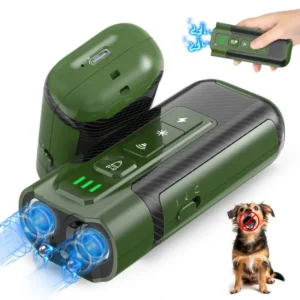 Multifunction 4 Working Modes Outdoor Electric Shock Self-defense Ultrasonic Dog Barking Deterrent Repeller With LED Flashlight