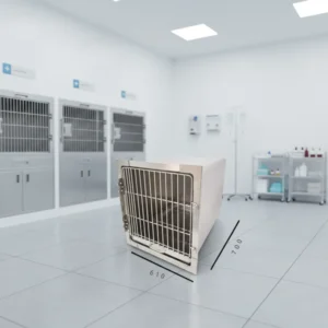 Multifunction Stainless Steel Vet Dog Cat Injection Crate Panel Kennel Cage with Plastic Tray for Indoor Outdoor Use