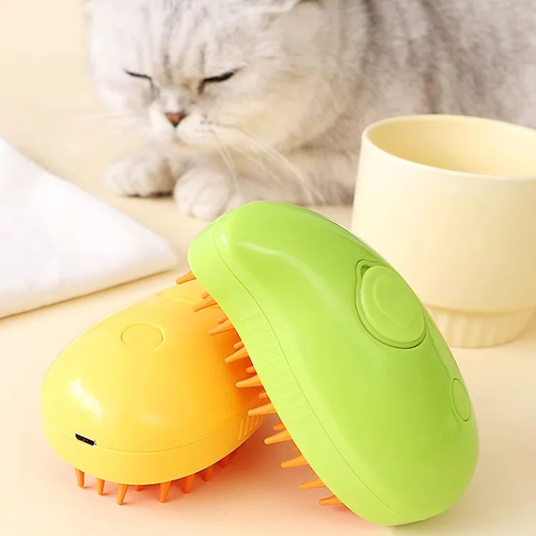 Multifunctional Cat Dog Brush Pet Accessories Steam Spray Bath Massage 3 in 1 Pet Cleaning Grooming
