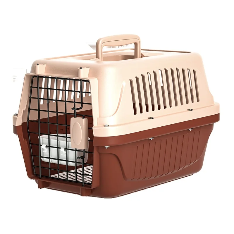 Multifunctional Pet Air Transport Box for Dogs Cats Portable Travel Crate with Safety Lock Sturdy Airline Carrier Stock