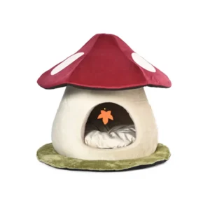 Multifunctional Use Self warming Cat House Bed Mushroom Shape Pet Bed