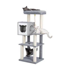 Multilayer Samples Luxury Multi level Simple Cat Activity Funny Condo Silver Grey Plush Tree Tower with Scratcher Sisal for Cat