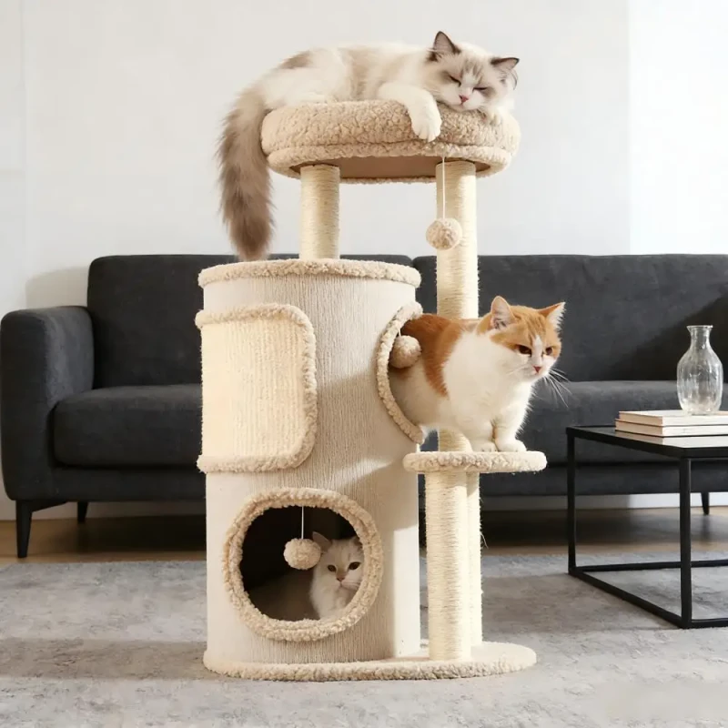 Multilayer Sisal Bucket Modern Cat Scratching Tree Luxury Cat Climbing Tree