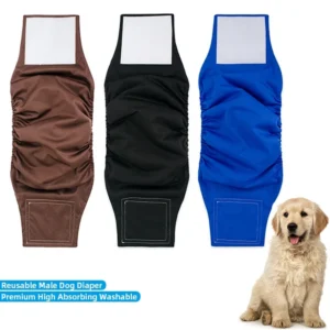 Multiple Colors High Absorbing Washable Pet Belly Wrap Band Reusable Male Dog Diaper