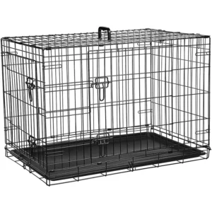 Multiple Sizes Double Door Foldable Metal Wire Cat Dog Crate Pet Cage