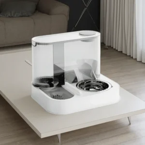 Mute Automatic Circulation 1.5L Integrated Feeder Large Capacity Plastic Steel Cat Dog Drinking Bowl