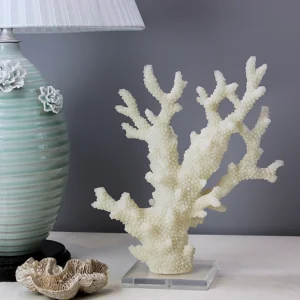 Natural Aquarium Resin Coral Craft Home Decor Accessories With Acrylic Base