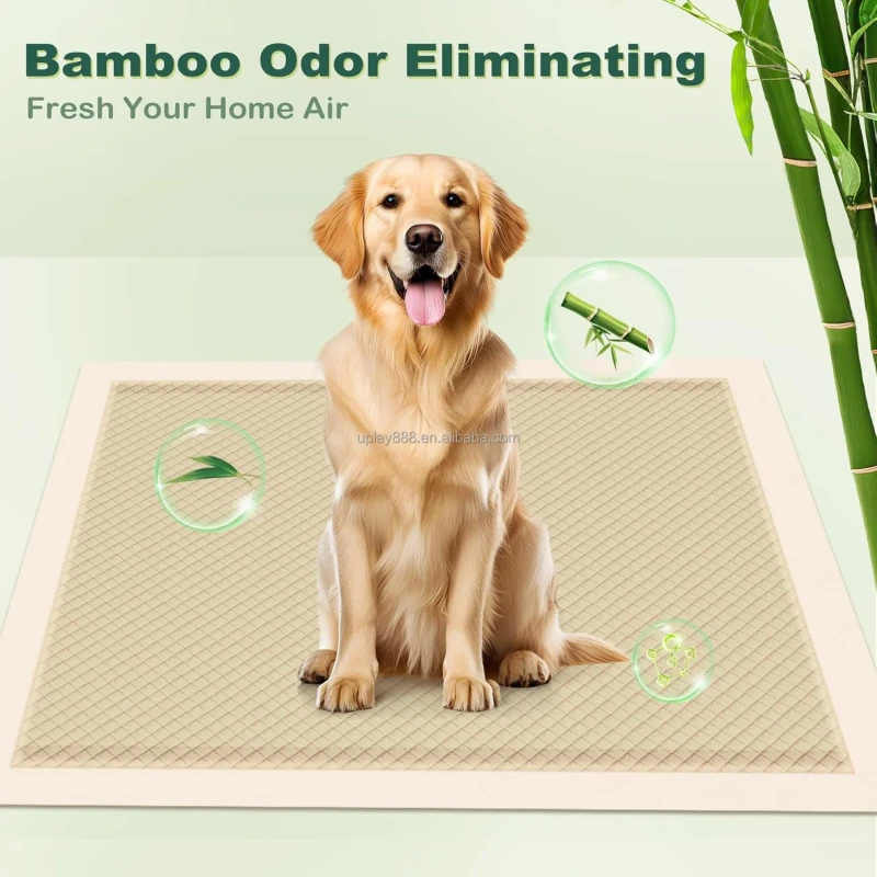 Natural Bamboo Pulp Pet Pee Pads Fast Water Absorption Odor Removal Dry Dog Cat Potty Pet Pads