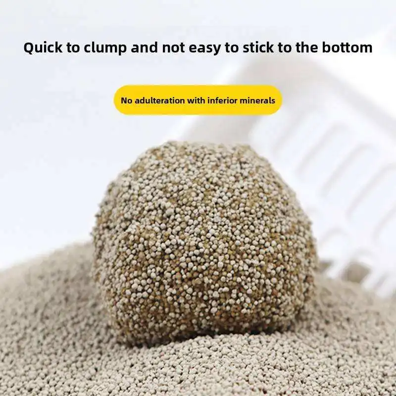 Natural Bentonite Cat Litter 5kg Small Particle Dust Free Strong Clumping Mineral Cat Sand