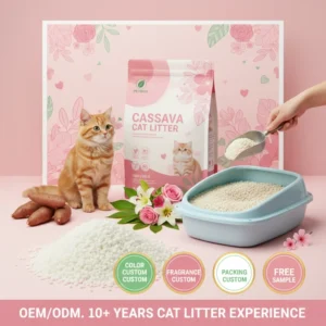 Natural Cassava Plant Cat Litter Fast Absorption & Odor Control Ideal for Cats Premium Eco Friendly