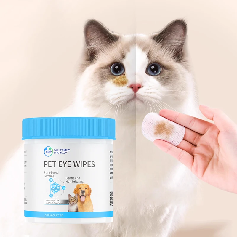 Natural Deep Cleaning Non-Woven Medicated Unscented Wet Wipes for Cats Dogs Rabbits Effective Dirt Removal Tear Stain Prevention