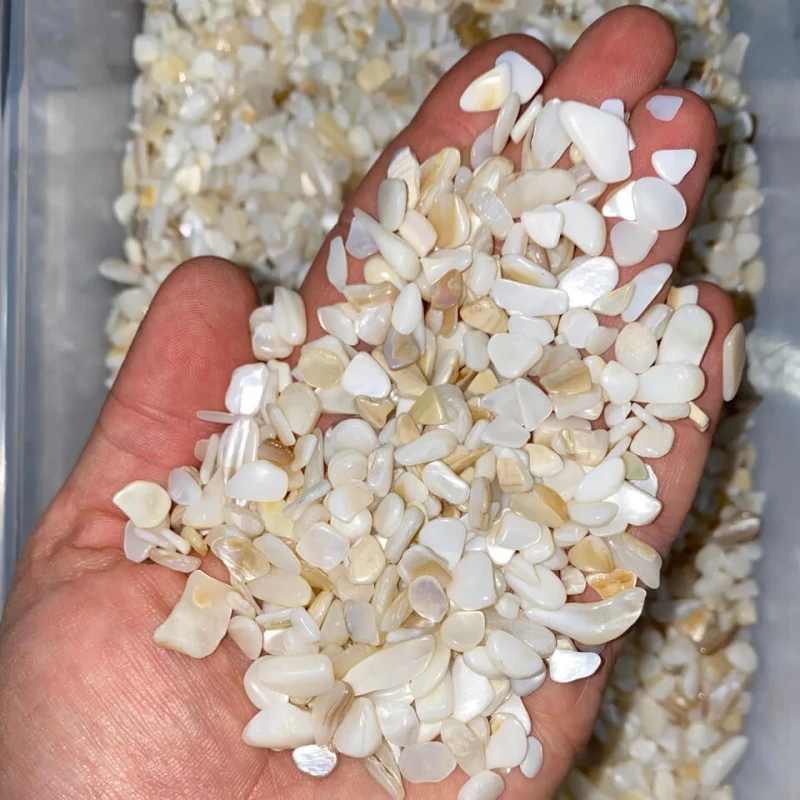 Natural Freshwater Shell Beads Irregular Mother Pearl Chips Crushed Grade for DIY Crafts Home Decor Bathroom Hotel Living