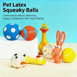Natural Latex Dog Toy Sounding Bite Resistant Cute Animal Shape for Small and Medium Dogs Puppy Training Teething Toy