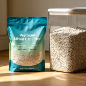Natural Mixed Cat Litter Fast Clumping Strong Deodorization Dust Free Safe Gentle for Kittens and Adult Cats