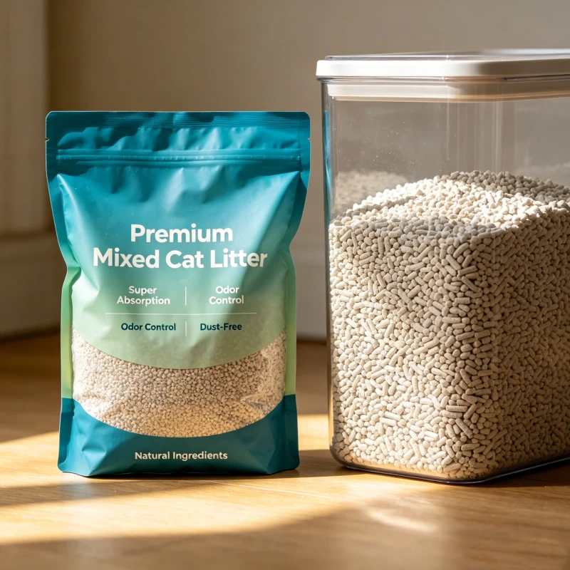 Natural Mixed Cat Litter Fast Clumping Strong Deodorization Dust Free Safe Gentle for Kittens and Adult Cats