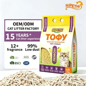 Natural Plant Tofu Cat Litter Fast Clumping Low Dust Odor Elimination Flushable Cat Sand Degradable Safe Pet Cat Litter
