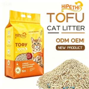Natural Plant Tofu Cat Litter Without Harsh Chemicals Odor Lock Clumping Cat Pellets for Kitten & Adult Cats