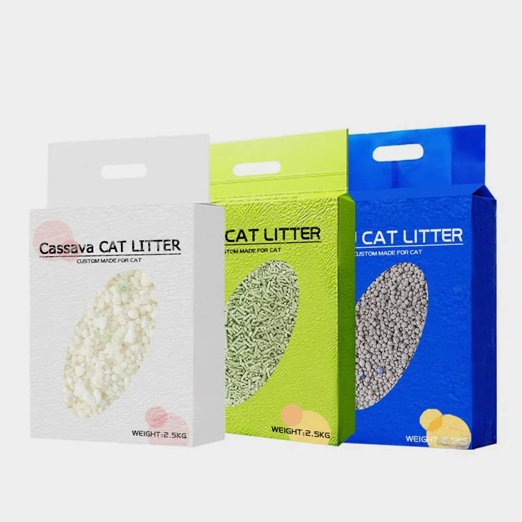 Natural Plant based Biodegradable Low Dust Cassava Cat Litter Sand Fast Clumping Kitty Litter for Sensitive Cats