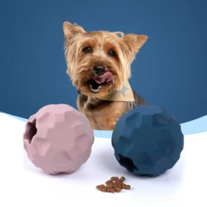 Natural Rubber Ball Interactive Treats Outdoor Pet Toys for Dogs Boredom Blue and Pink Pet Chew Slow Feeder Toys