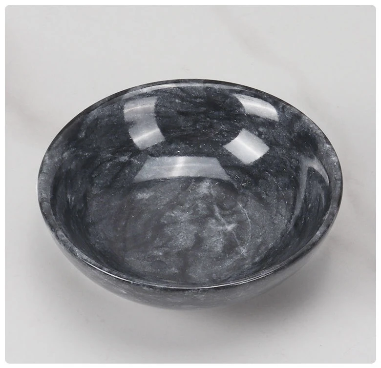 Natural Stone Marble Pet Bowls Feeders Pure Serving Fruit Ramen Salad Cat Dough Slow Feeder Dog Soup Bowls for Serving Food Bowl