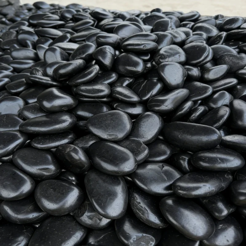 Natural Stone River Pebbles Black for Aquarium Decor Hydroponic Outdoor Villa Bathroom Garden Path Paving