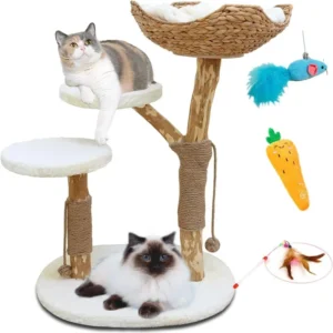 Natural Wooden Cat Tree Handmade Real Wooden Cat Tree It Also Has Unique Features Such As Trunk Scratching Posts and Hanging