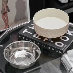 Neck Support Elevated Pet Bowl Anti Spill Stainless Steel Feeder for Dogs and Cats