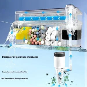New 3 in 1 Multi Function Aquarium Filter Box Quiet Waterfall Aquarium Hang on Filter for Small Fish Tank